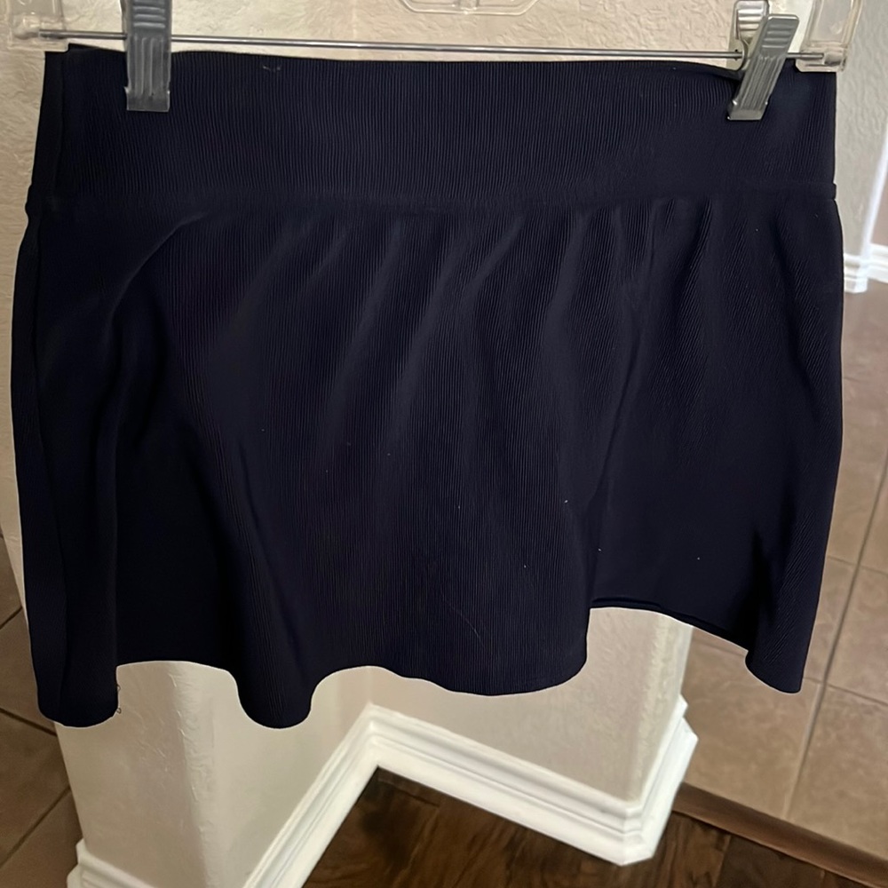 Lands’ End navy blue ribbed mini skirt Size S